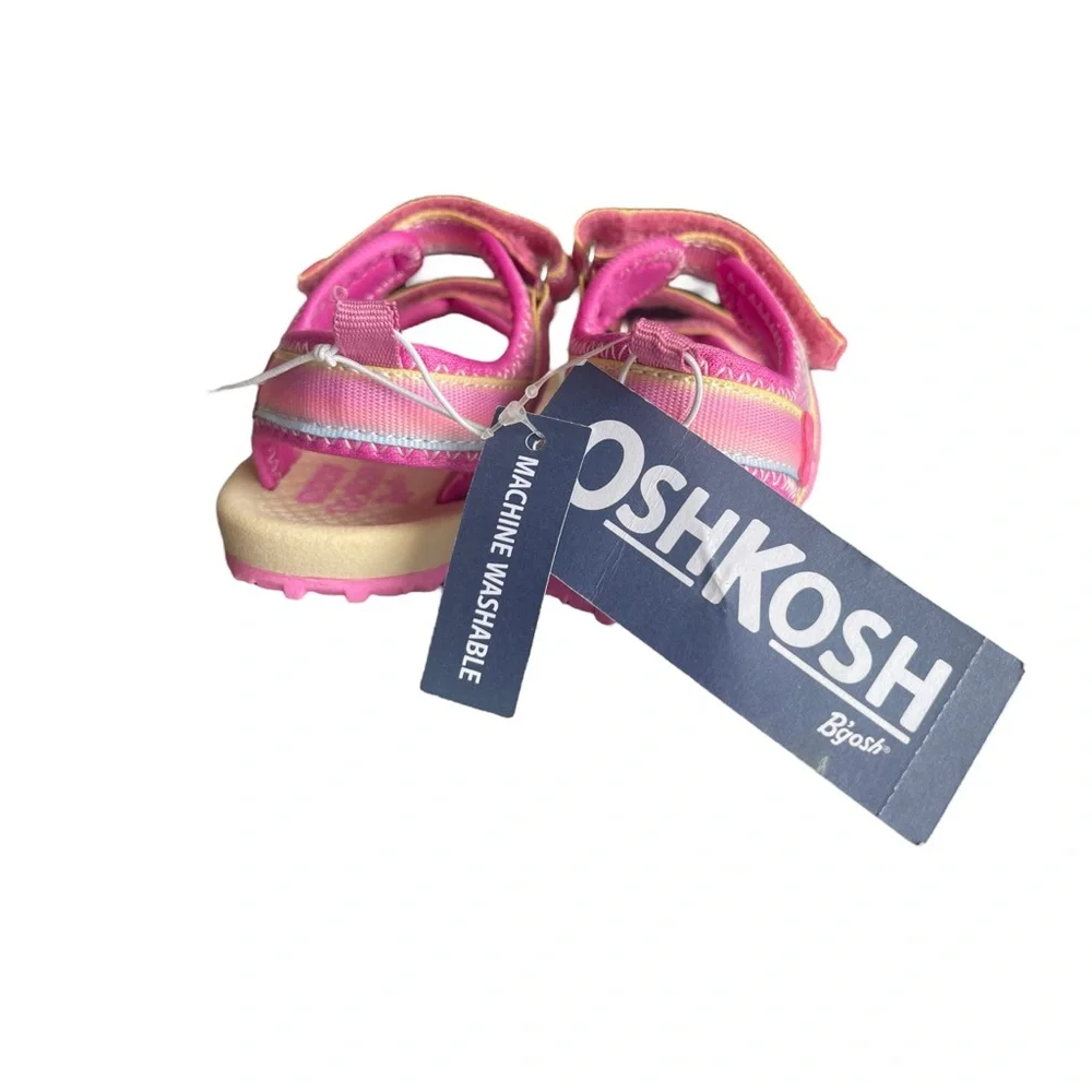 OshKosh B'Gosh Toddler Girl's Size 6 Horchata Hook and Loop Sandal Pink New Tags
